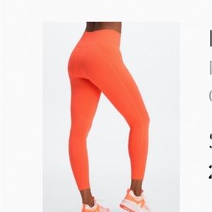 Fabletics Orange Nectar PowerHold 7/8 Legging